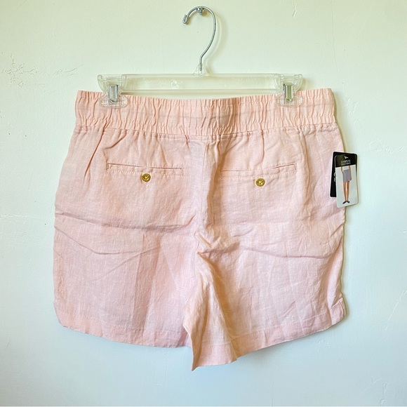 Ellen Tracy • 100% Linen Shorts in Champagne (light salmon pink) - Picture 3 of 8